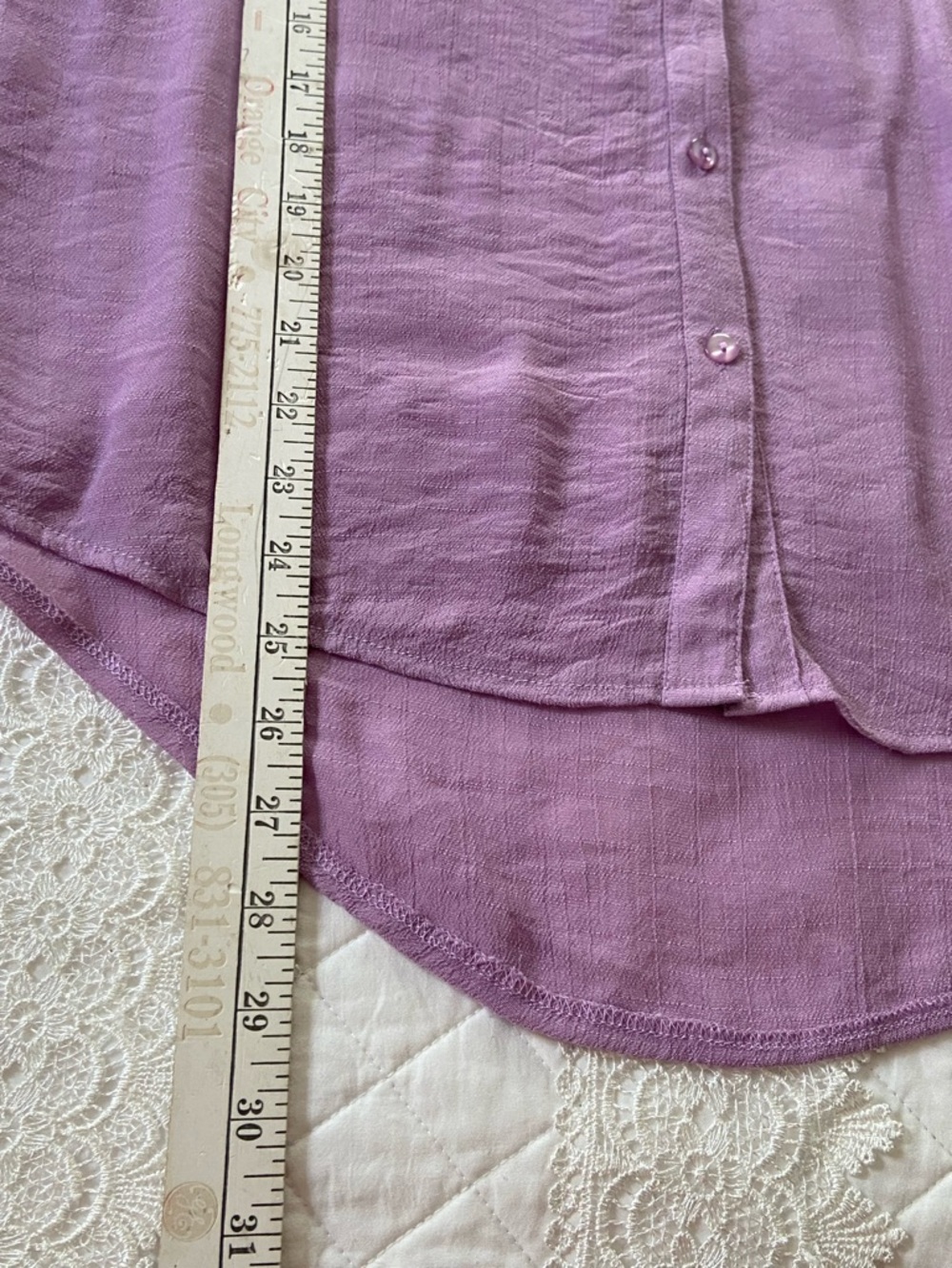 Ashley Blue Lavender Gauzy Textured Blouse Size Large - Picture 12 of 12